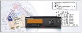 a_digital_tachograph_and_paper_printout_and_several_drivers_tachograph_cards